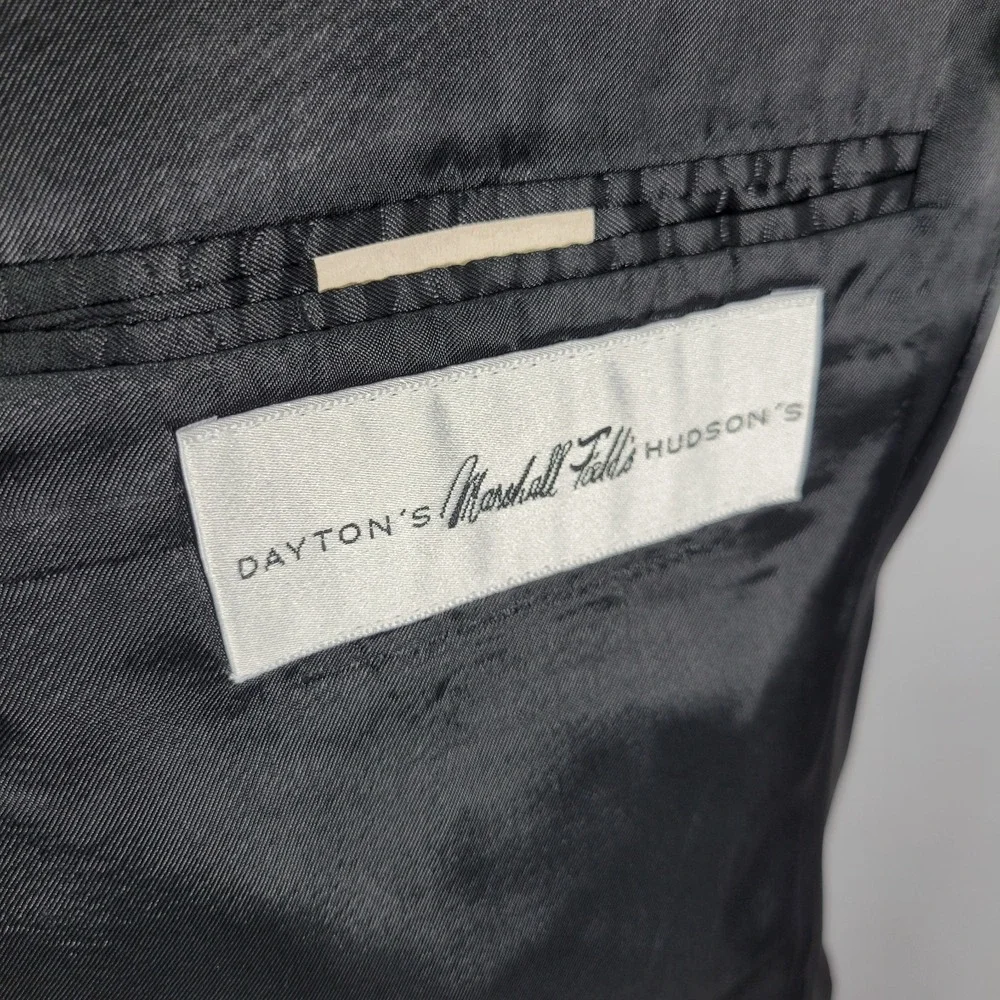 VTG Marshall Fields Men's Sport Coat Blazer Two Button Charcoal Wool Size 43L‎